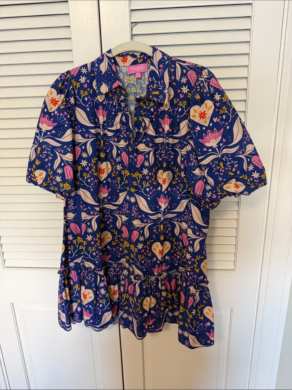 Blue Floral Mini Dress - FUN!